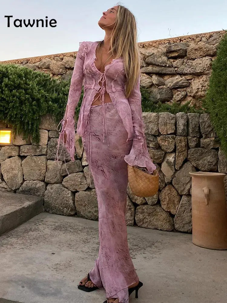 Elegante See Through jurken set