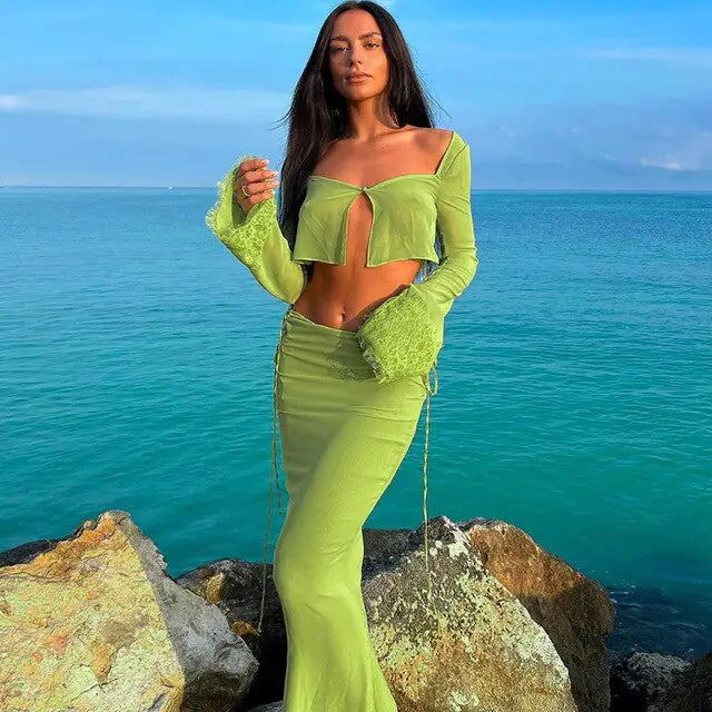 Elegante See Through jurken set