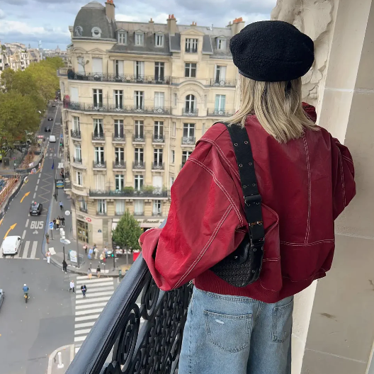 Oversized elegante leren jack