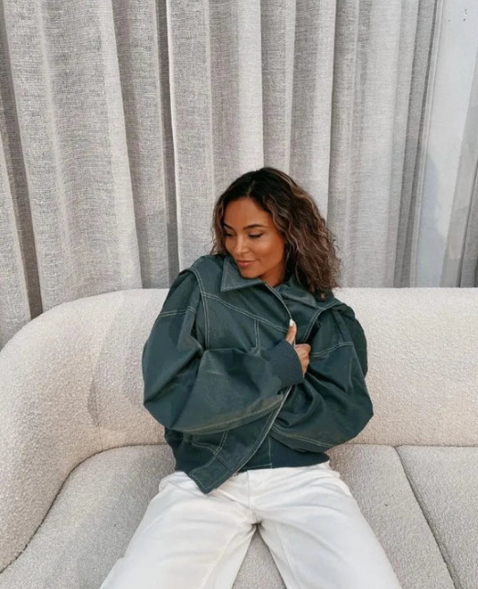 Oversized elegante leren jack