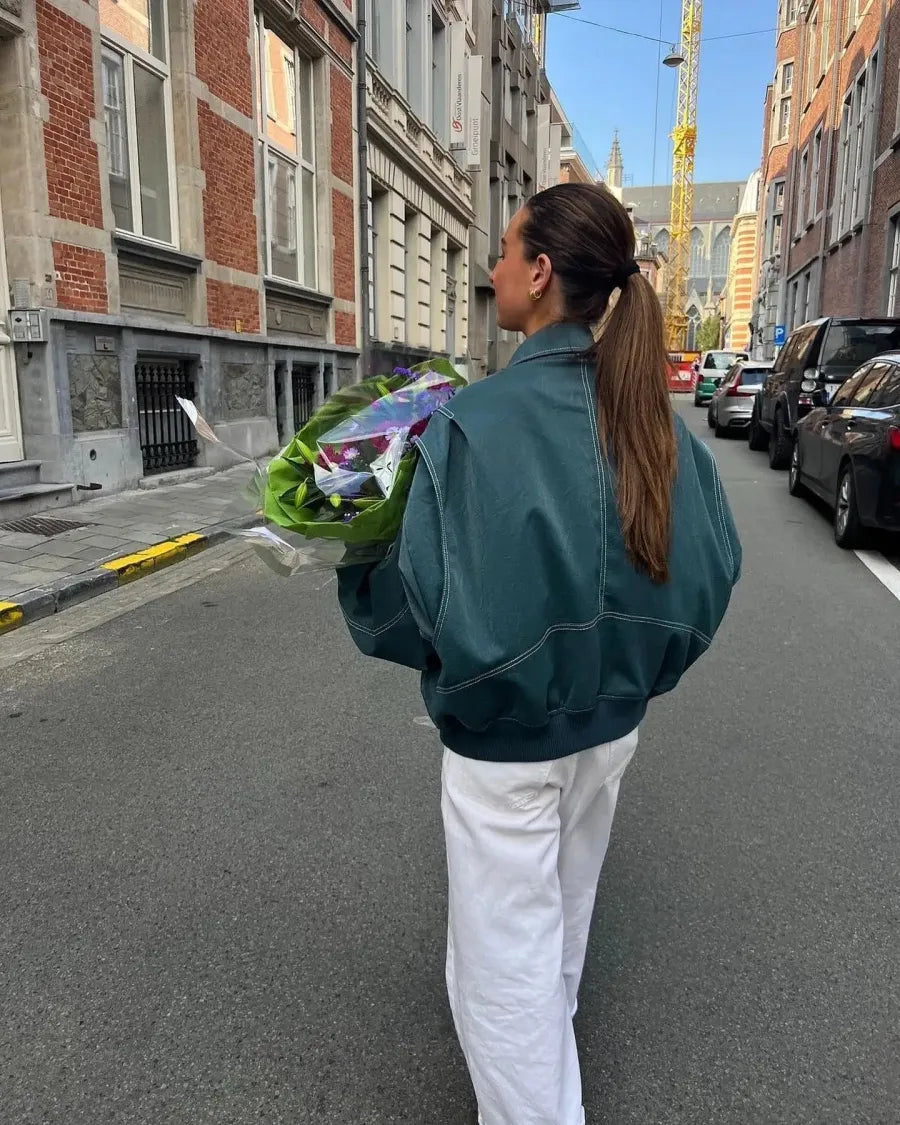 Oversized elegante leren jack