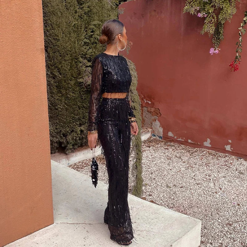 Crop Tops en Wijde Broeken van Glamourista